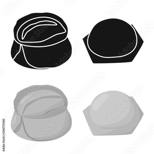 Isolated object of products  and cooking symbol. Collection of products  and appetizer vector icon for stock.