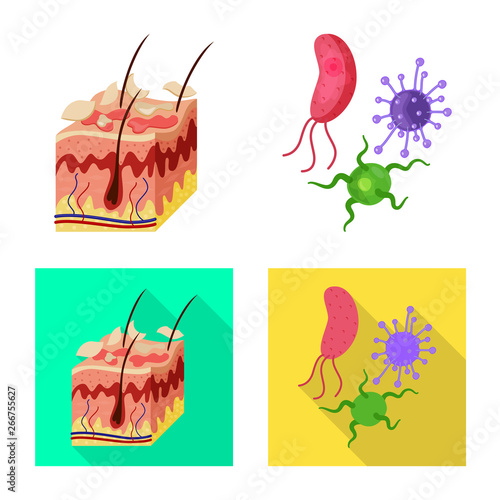 Vector illustration of medical and pain  symbol. Collection of medical and disease stock vector illustration.