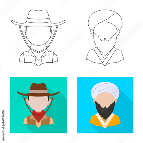 Isolated object of imitator and resident icon. Set of imitator and culture stock symbol for web.