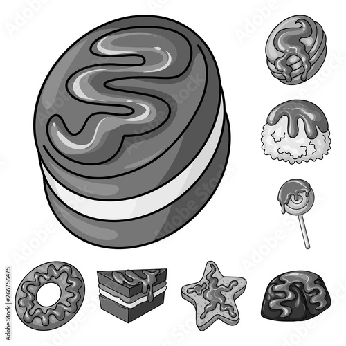 Vector design of sweet and caramel logo. Set of sweet and culinary stock vector illustration.