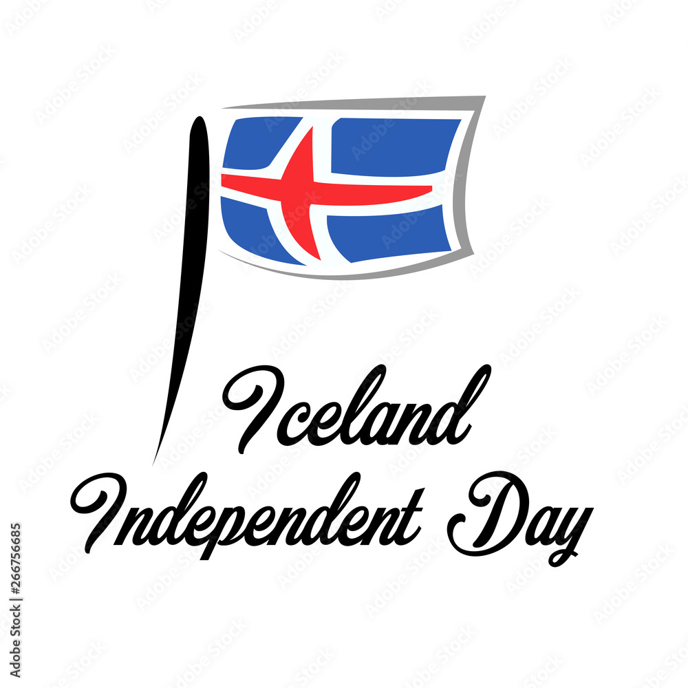 Fototapeta premium Happy Iceland Independence Day Celebration Flag Vector Template Design Illustration