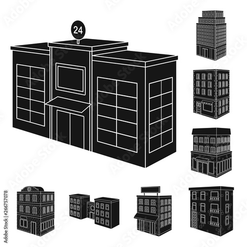 Isolated object of architecture and estate logo. Set of architecture and build stock symbol for web.