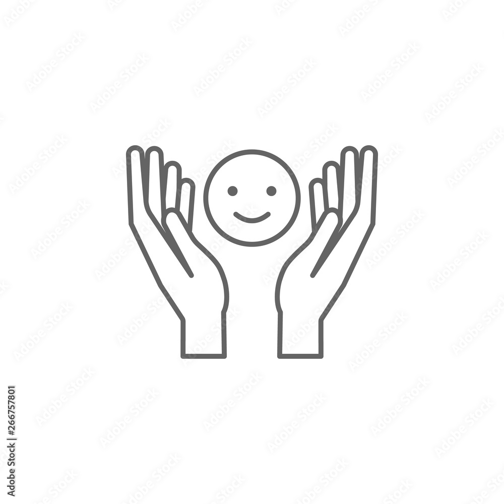 Obraz premium Hand, smile, friends icon. Element of friendship icon. Thin line icon for website design and development, app development. Premium icon