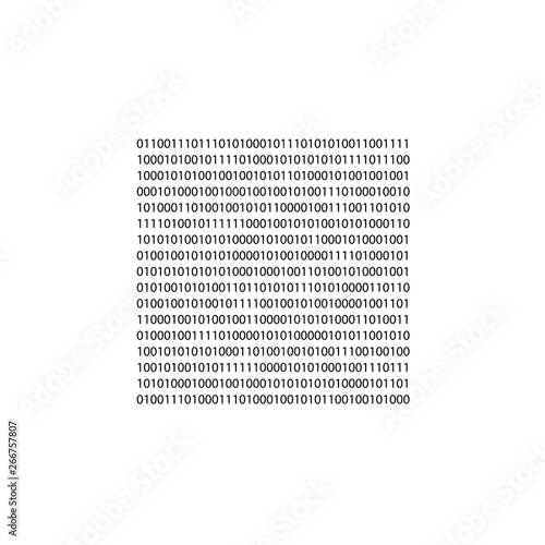 Binary code seamless pattern, hand drawn doodle figures on a math paper background