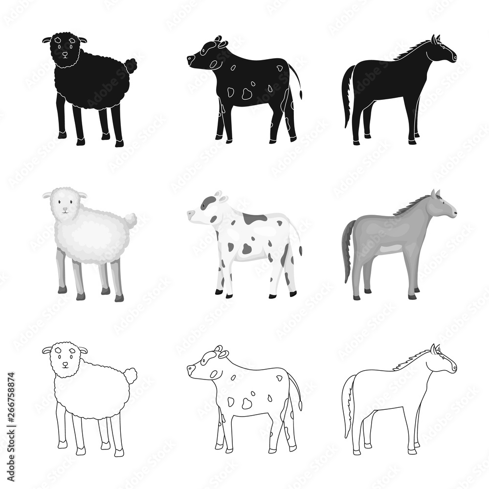 Vector design of breeding and kitchen  sign. Collection of breeding and organic  vector icon for stock.