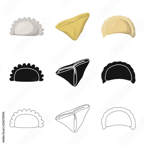 Vector design of products  and cooking symbol. Set of products  and appetizer vector icon for stock.