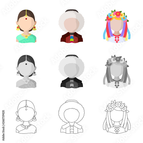 Vector illustration of imitator and resident symbol. Collection of imitator and culture vector icon for stock.