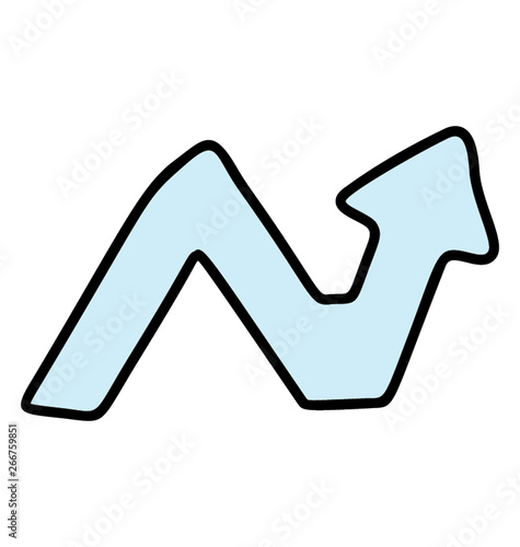 Flexible arrow, doodle icon design