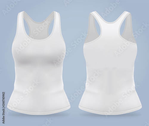 Front and back of woman sport t-shirt, sportswear