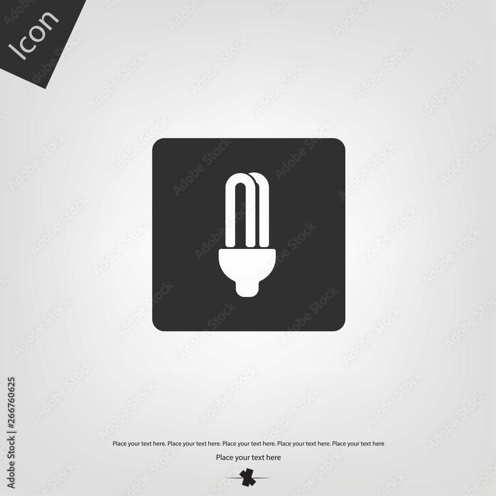 Fluorescent bulb icon. Vector illustration Fluorescent bulb icon. Vector illustration