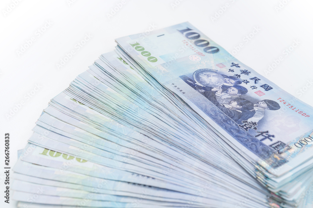 1000 New Taiwan Dollars isolated on white background