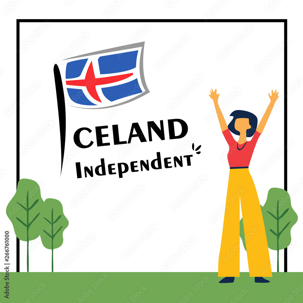 Happy Iceland Independence Day Celebration Flag Vector Template Design Illustration Happy Iceland Independence Day Celebration Flag Vector Template Design Illustration