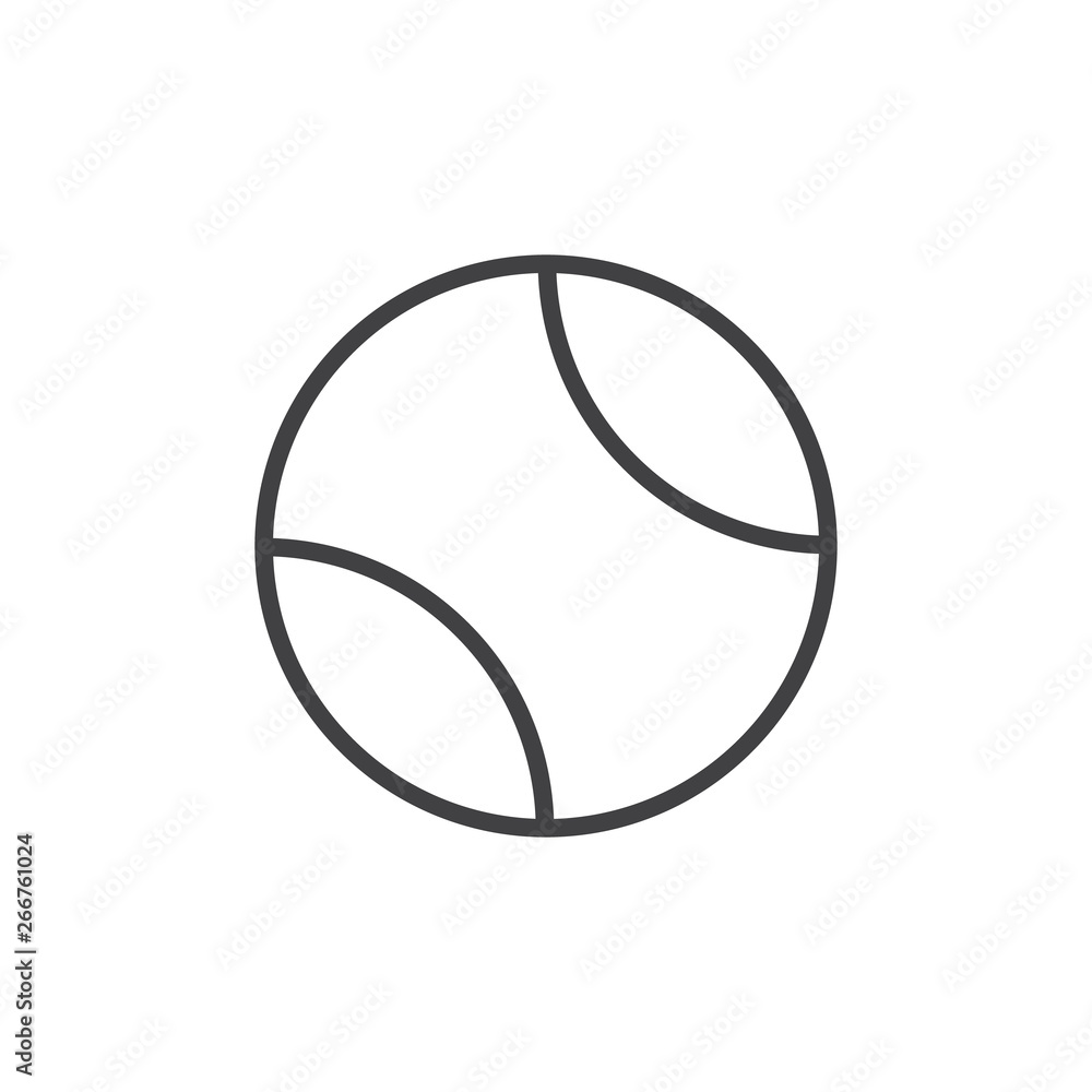 Tennis ball line icon. linear style sign for mobile concept and web design. Sport ball outline vector icon. Symbol, logo illustration. Pixel perfect vector graphics Tennis ball line icon. linear style sign for mobile concept and web design. Sport ball outline vector icon. Symbol, logo illustration. Pixel perfect vector graphics
