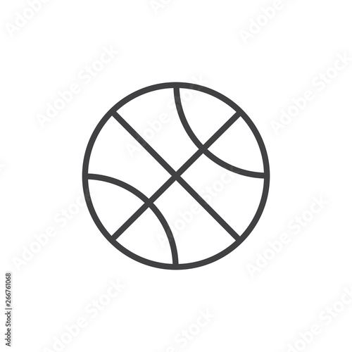 Basketball ball line icon. linear style sign for mobile concept and web design. Sports equipment outline vector icon. Basketball sport symbol  logo illustration. Pixel perfect vector graphics