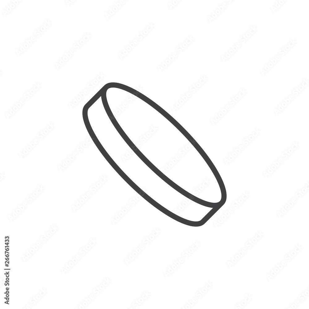 Ice hockey puck line icon. linear style sign for mobile concept and web design. Hockey sport outline vector icon. Symbol, logo illustration. Pixel perfect vector graphics Ice hockey puck line icon. linear style sign for mobile concept and web design. Hockey sport outline vector icon. Symbol, logo illustration. Pixel perfect vector graphics