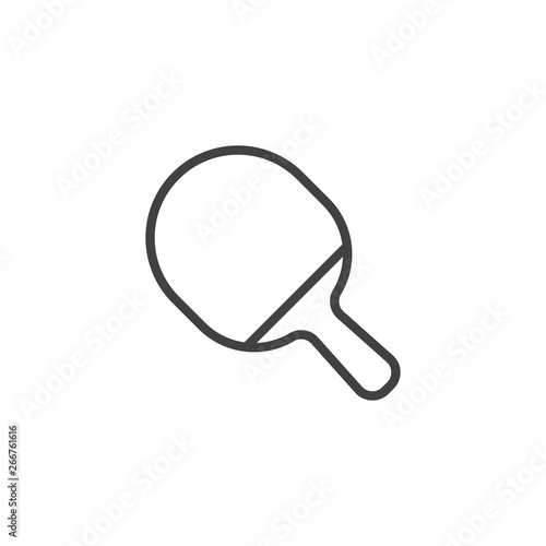 Ping pong paddle line icon. linear style sign for mobile concept and web design. Table Tennis Racket outline vector icon. Symbol, logo illustration. Pixel perfect vector graphics