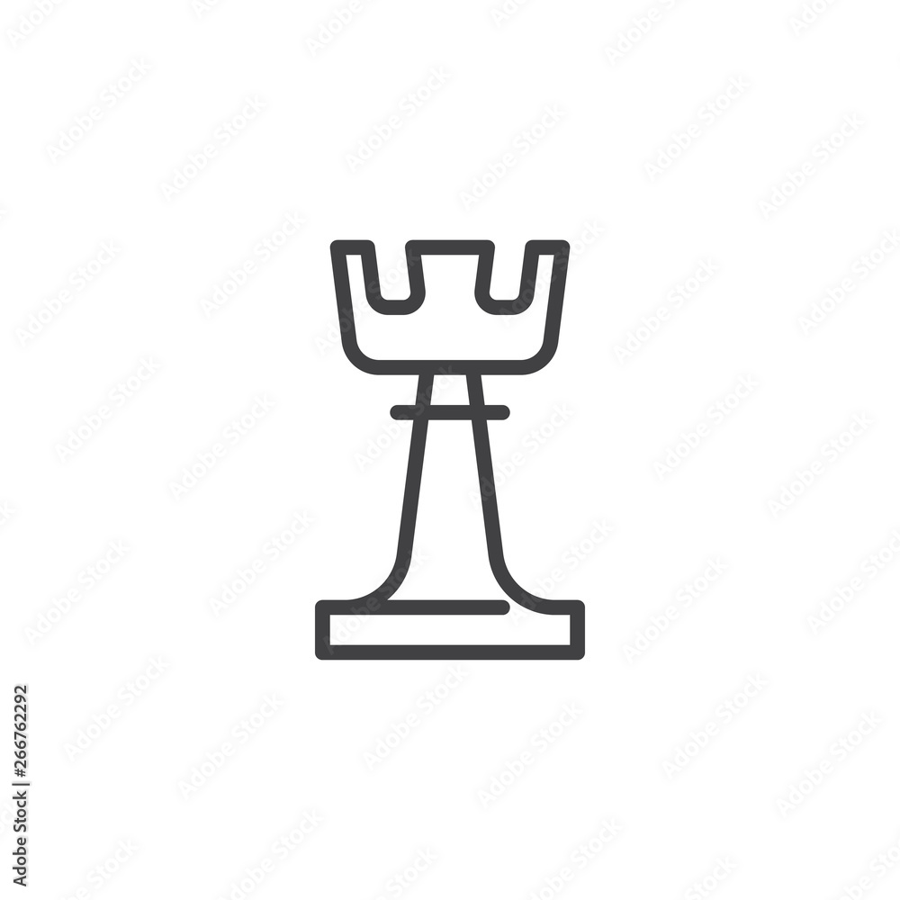 Chess Rook line icon. linear style sign for mobile concept and web design. Chess piece rook outline vector icon. Symbol, logo illustration. Pixel perfect vector graphics Chess Rook line icon. linear style sign for mobile concept and web design. Chess piece rook outline vector icon. Symbol, logo illustration. Pixel perfect vector graphics