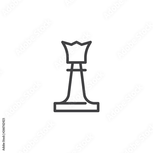 Queen chess piece line icon. linear style sign for mobile concept and web design. Chess queen outline vector icon. Symbol, logo illustration. Pixel perfect vector graphics