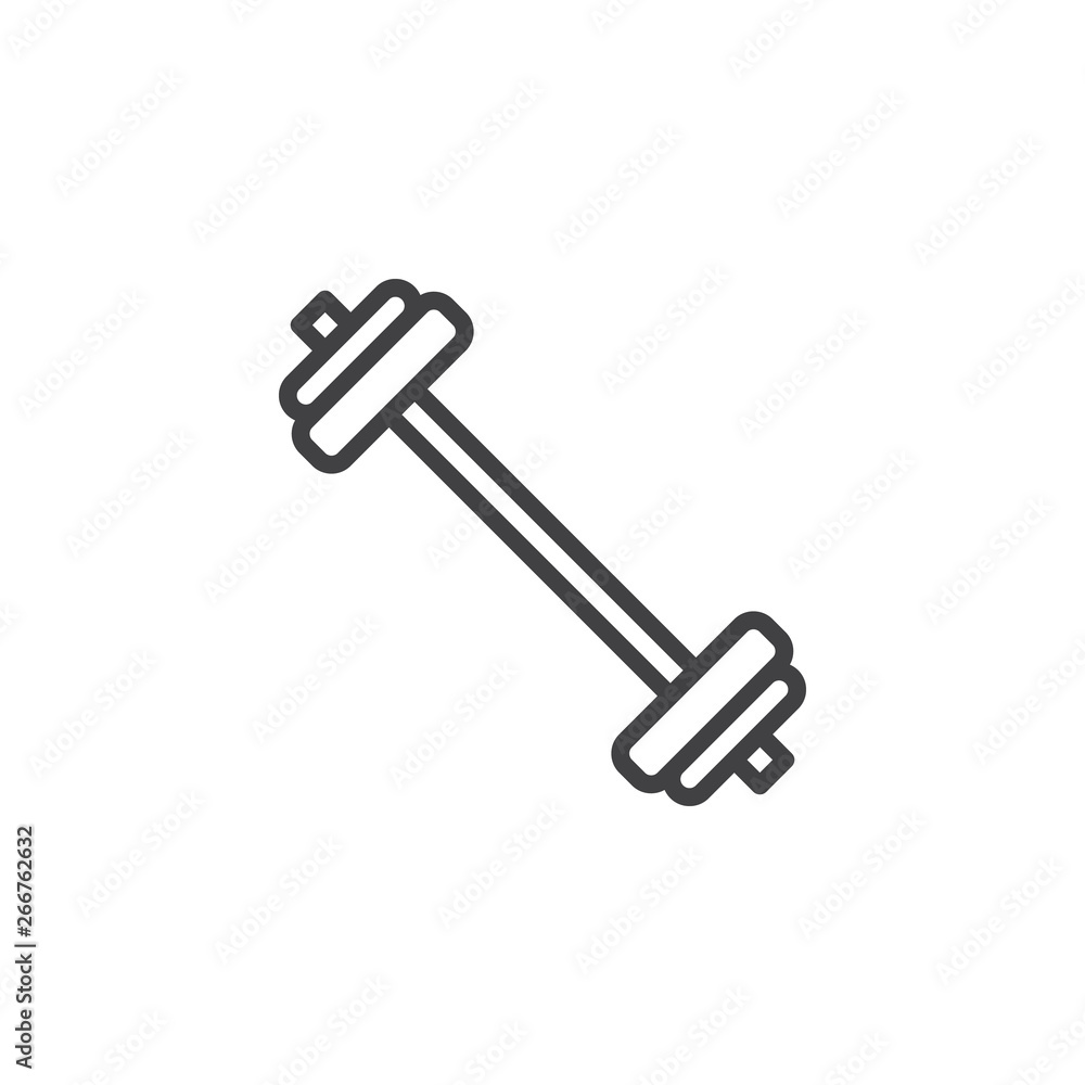 Fitness Dumbbell line icon. linear style sign for mobile concept and web design. Gym Barbell outline vector icon. Symbol, logo illustration. Pixel perfect vector graphics Fitness Dumbbell line icon. linear style sign for mobile concept and web design. Gym Barbell outline vector icon. Symbol, logo illustration. Pixel perfect vector graphics