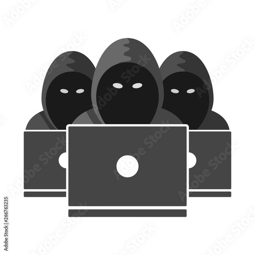 Group Unknown hackers icon. Anonymous person pictogram isolated on white background. Vector sign illustration.