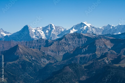 Panoramic mountains landscape. Switzerland. Alps. beautiful view the mountains of Switzerland. © ALENA