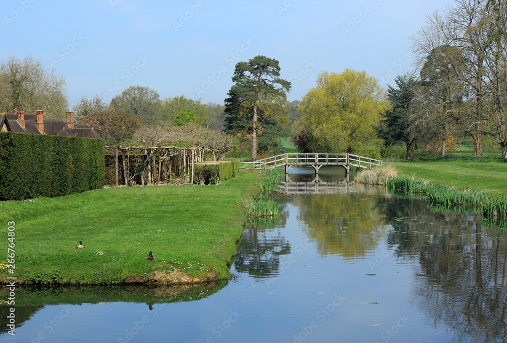 Small wooden Bridge over a river in Hever