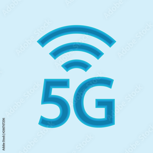 5G Vector Icon. 5th Generation Wireless Internet Network Connection Information Technology Illustration. Mobile devices telecommunication business web networking.