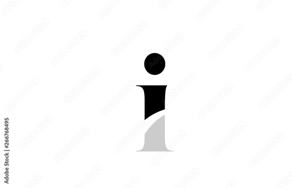 alphabet letter i black and white logo icon design Stock Vector | Adobe