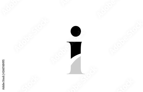 alphabet letter i black and white logo icon design photo