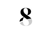 number 8 eight black and white logo icon design