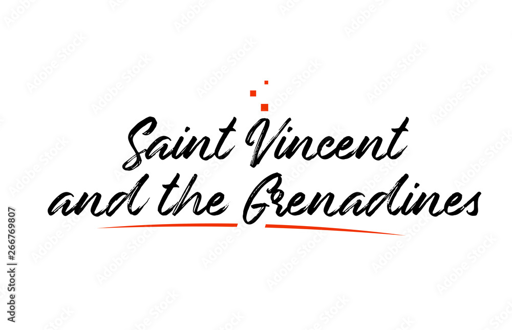 Saint Vincent and the Grenadines country typography word text for logo icon design
