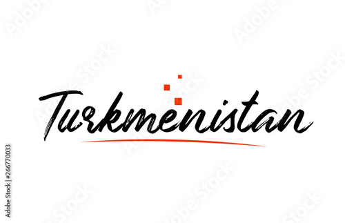 Turkmenistan country typography word text for logo icon design