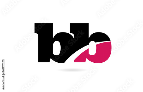 bb b b pink and black alphabet letter combination logo icon design