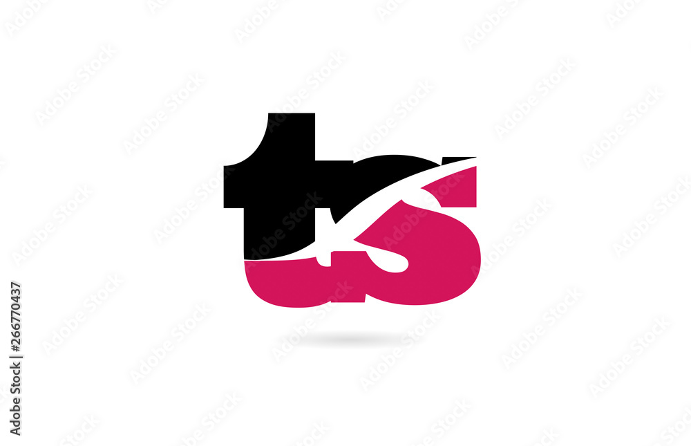 ts t s pink and black alphabet letter combination logo icon design ts t s pink and black alphabet letter combination logo icon design