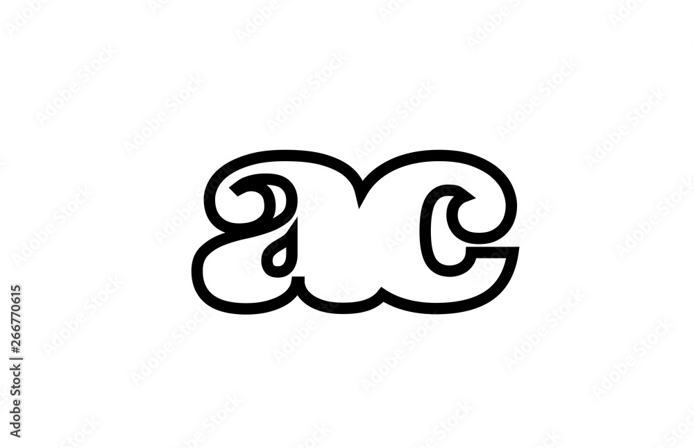 connected ac a c black and white alphabet letter combination logo icon design connected ac a c black and white alphabet letter combination logo icon design