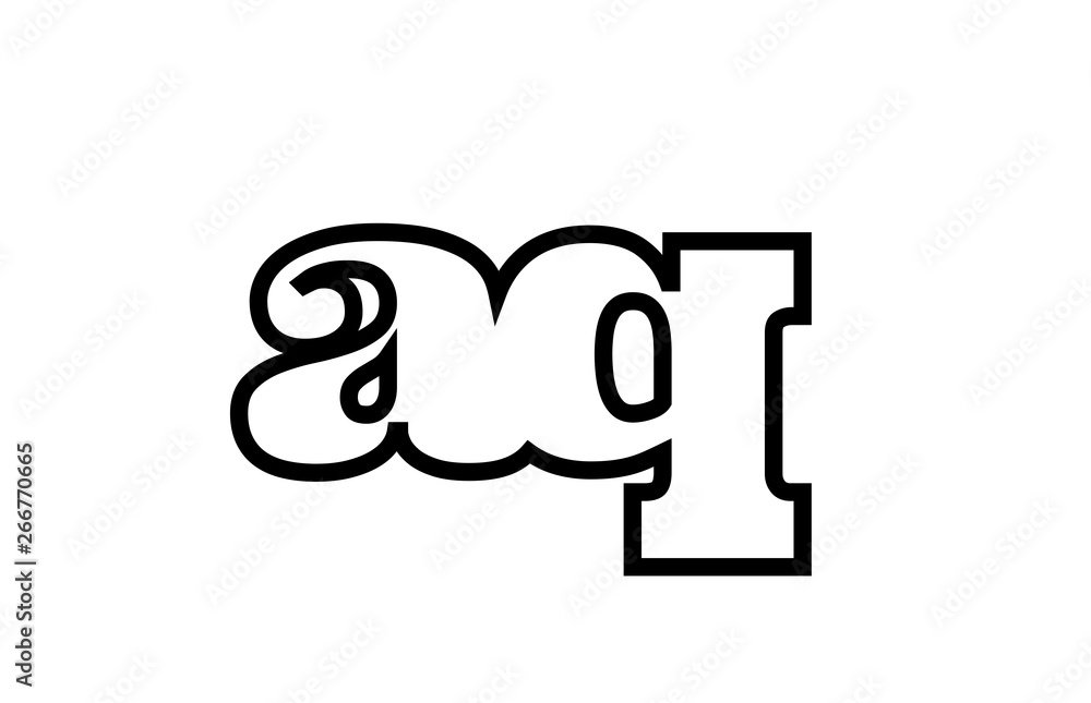 connected aq a q black and white alphabet letter combination logo icon design connected aq a q black and white alphabet letter combination logo icon design