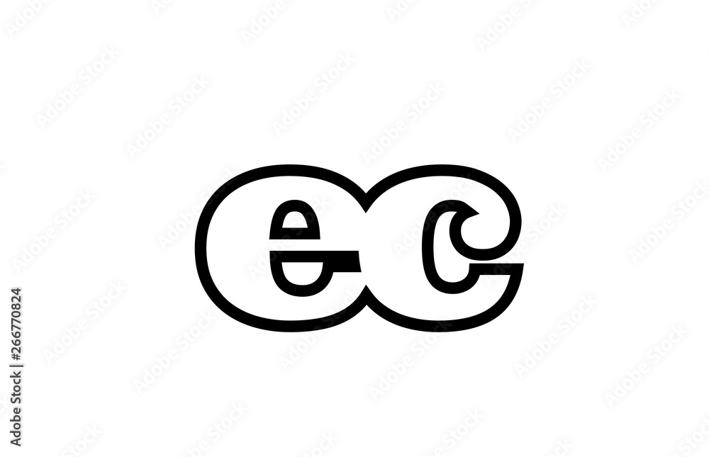 connected ec e c black and white alphabet letter combination logo icon design connected ec e c black and white alphabet letter combination logo icon design