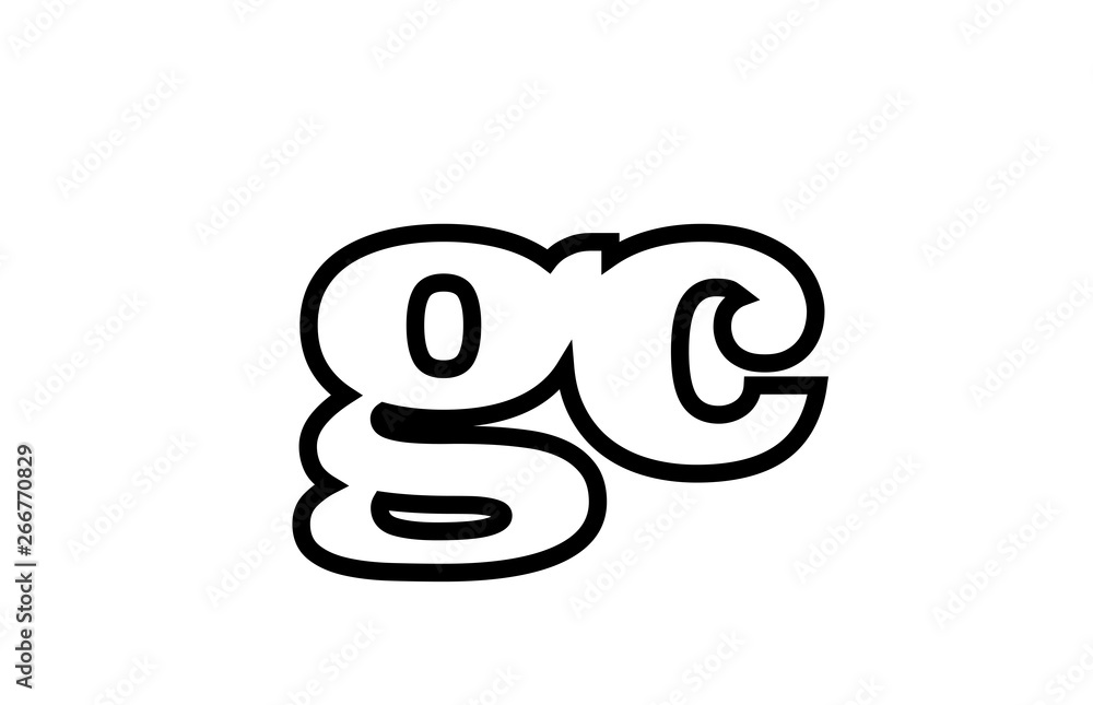 connected gc g c black and white alphabet letter combination logo icon design connected gc g c black and white alphabet letter combination logo icon design