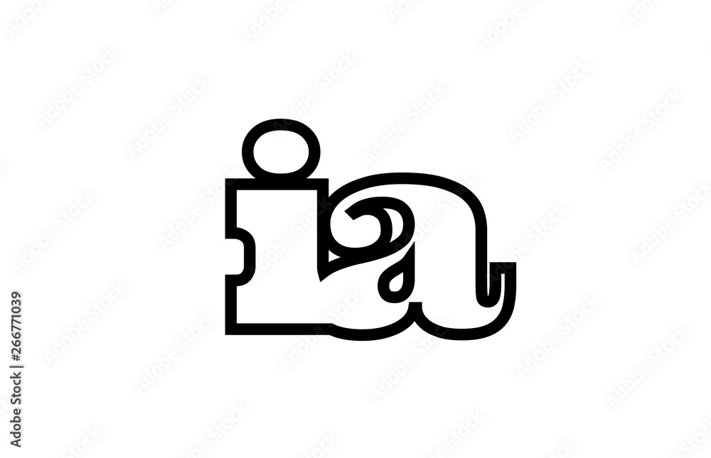 connected ia i a black and white alphabet letter combination logo icon design connected ia i a black and white alphabet letter combination logo icon design