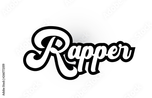 black and white Rapper hand written word text for typography logo icon design