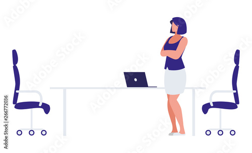elegant businesswoman in the office scene