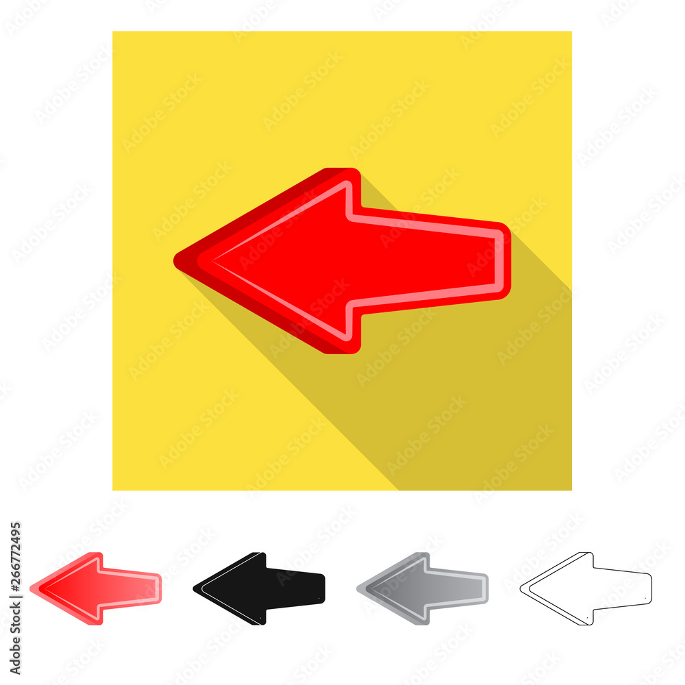 Isolated object of element and arrow sign. Set of element and direction vector icon for stock.