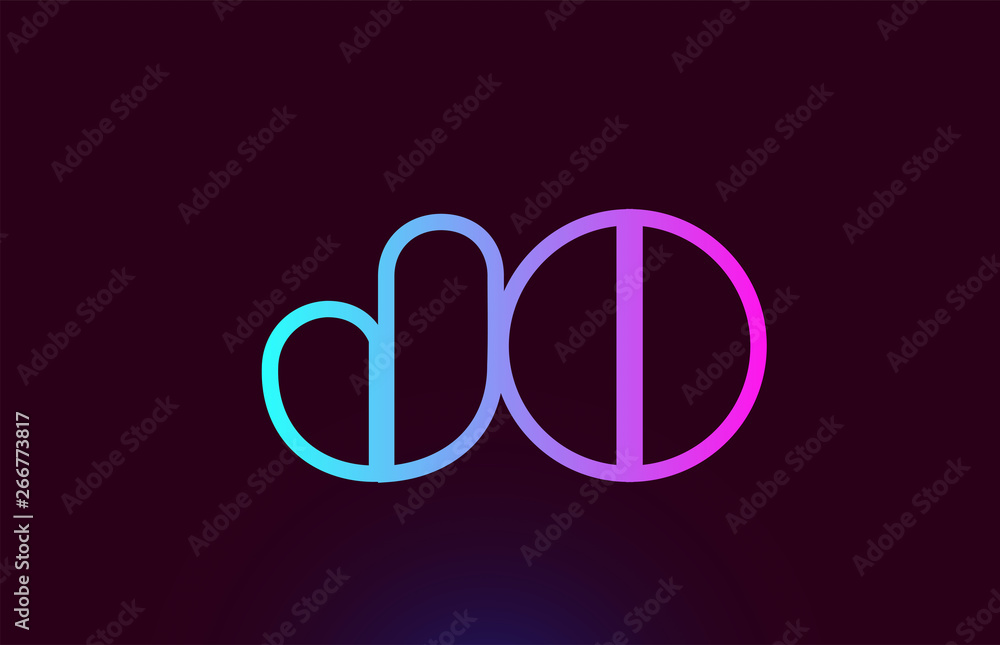 JO J O pink line alphabet letter combination logo icon design JO J O pink line alphabet letter combination logo icon design