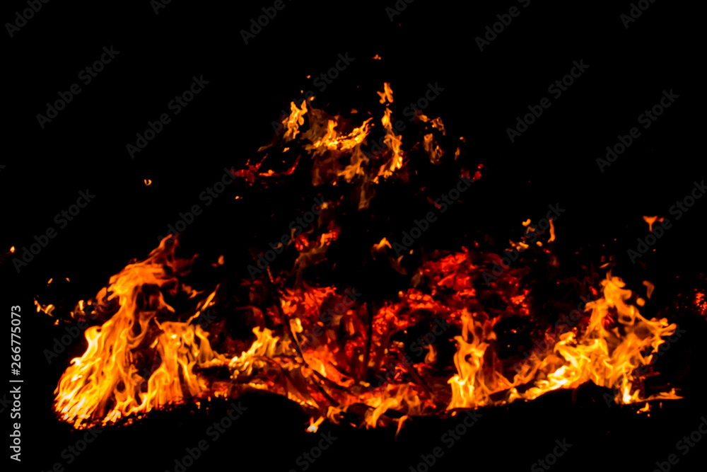 Bonfire blur silhouette Black background light. at phuket Thailand Bonfire blur silhouette Black background light. at phuket Thailand