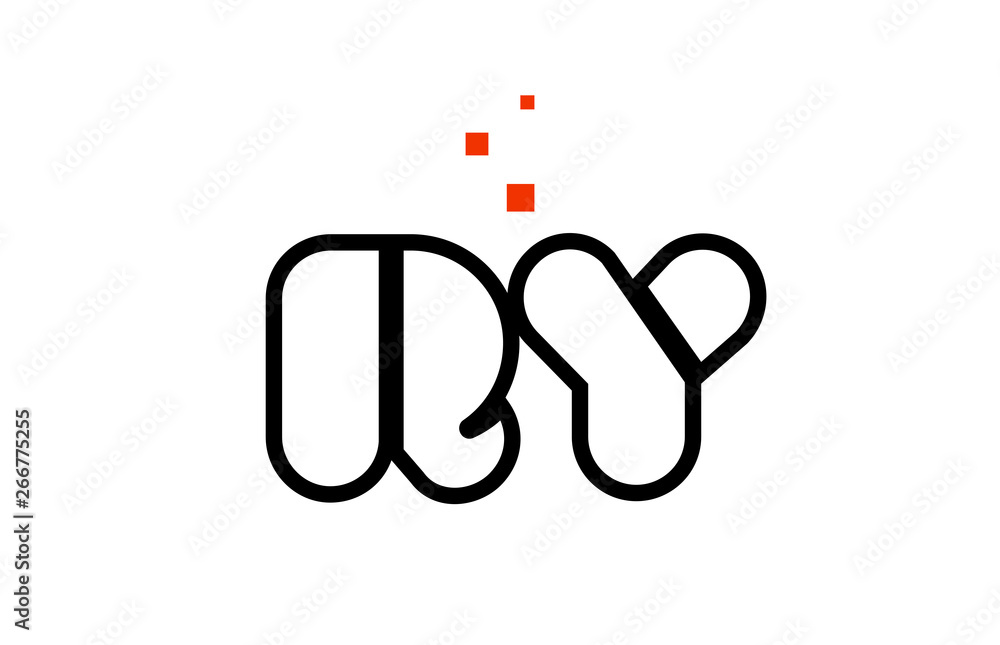 RY R Y black white red alphabet letter combination logo icon design RY R Y black white red alphabet letter combination logo icon design
