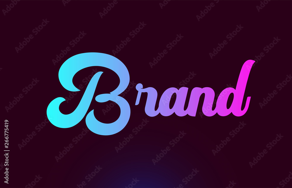 Brand pink word text logo icon design for typography Brand pink word text logo icon design for typography