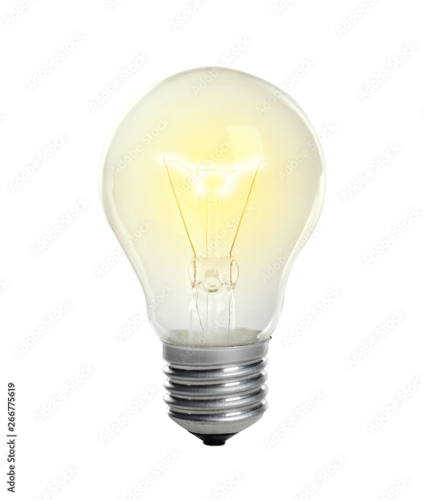New incandescent light bulb for lamp on white background New incandescent light bulb for lamp on white background