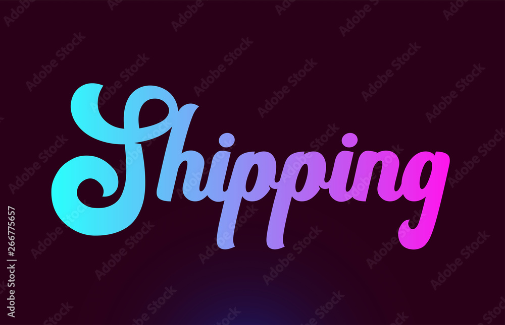 Obraz premium Shipping pink word text logo icon design for typography