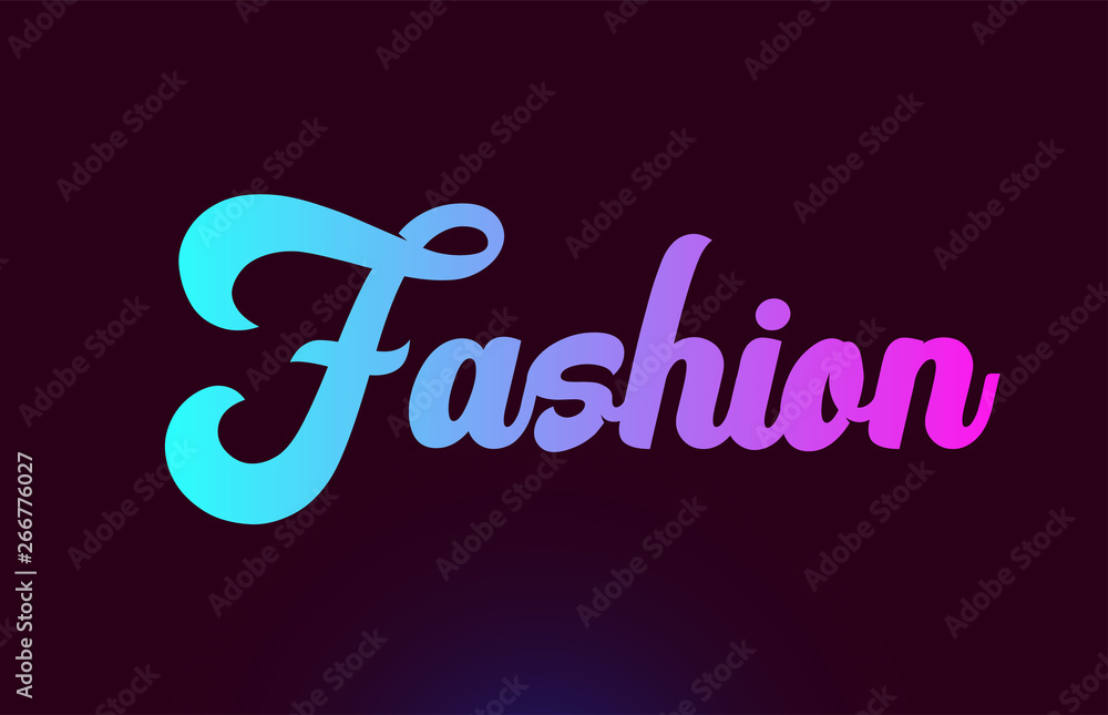 Fashion pink word text logo icon design for typography