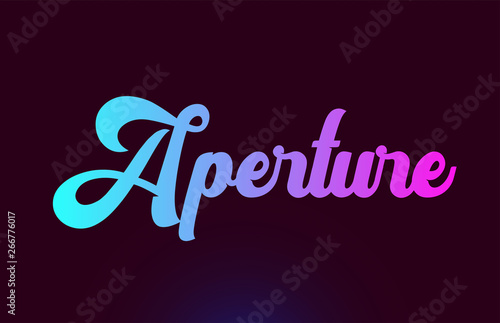 Aperture pink word text logo icon design for typography